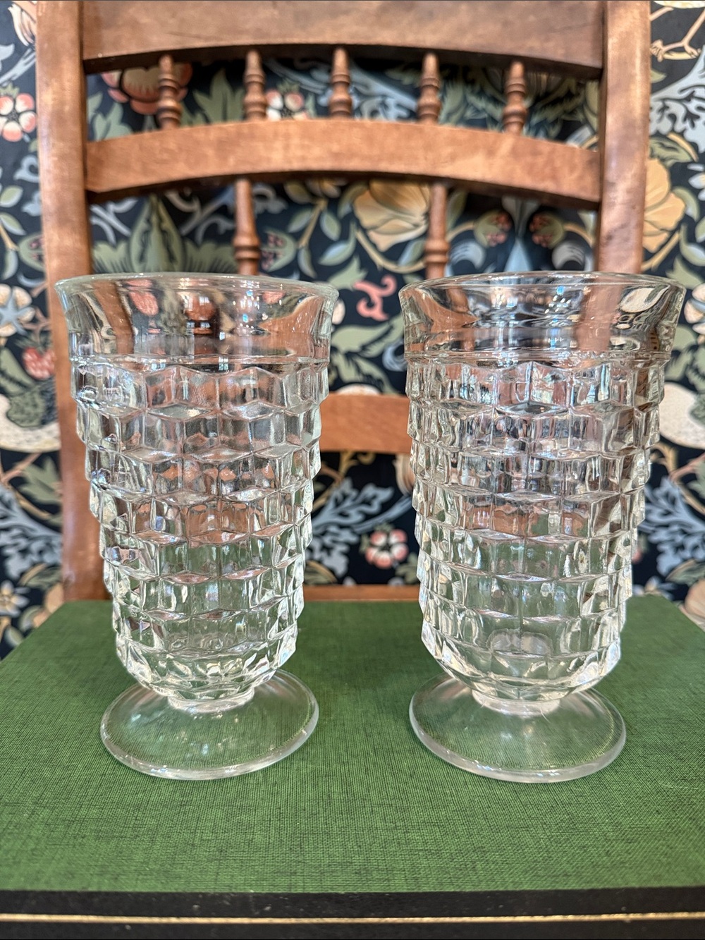 Set of 2 Whitehall Cubist Colony Iced Tea Glasses by Indiana Glass Company